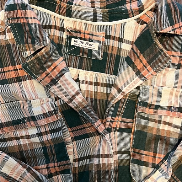 Free People We the Free Izzie Cargo Plaid shirt - Picture 2 of 4